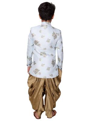 fourfolds boy's skyblue indo western wear 2