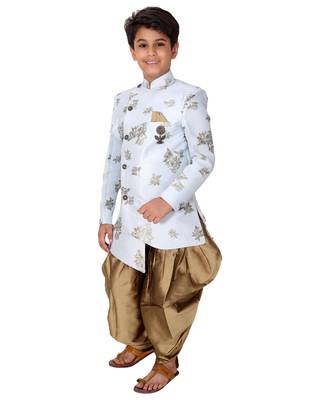 fourfolds boy's skyblue indo western wear 4