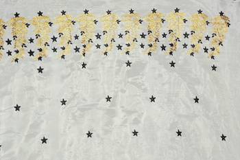 Off White Colour Embroidered Work Organza Saree With Blouse 4