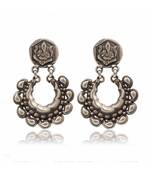Joypur Wala Silver Oxidised Ganesha Earrings