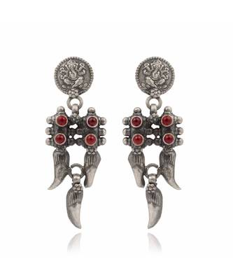 Joypur Wala Ganesha Stone Work Earrings 1
