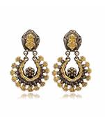 Joypur Wala Lord Shiva Oxidised Dual Toned Earrings