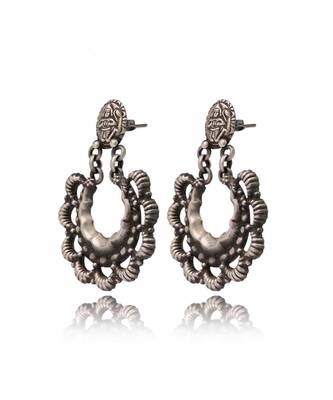 Joypur Wala Silver Oxidised Lord Hanuman Earrings 2