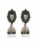 Joypur Wala Green Stone Work Jhumkis