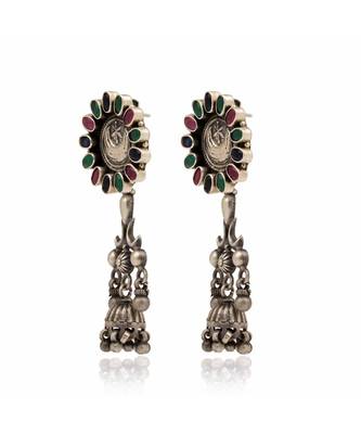 Joypur Wala Oval Stone Jhumki Earrings 2