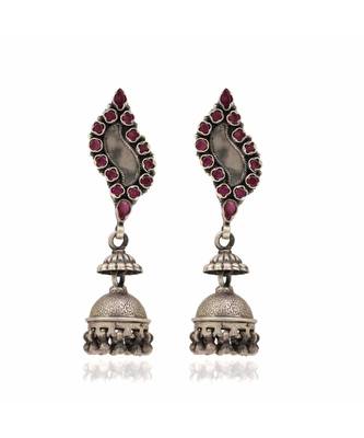 Joypur Wala Red Stone Work Jhumkis 1