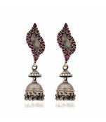 Joypur Wala Red Stone Work Jhumkis