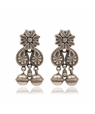 Joypur Wala White Stone Drop Earrings 1