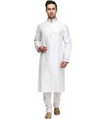 White raw silk kurta & pajama