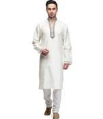 Off white raw silk kurta & pajama