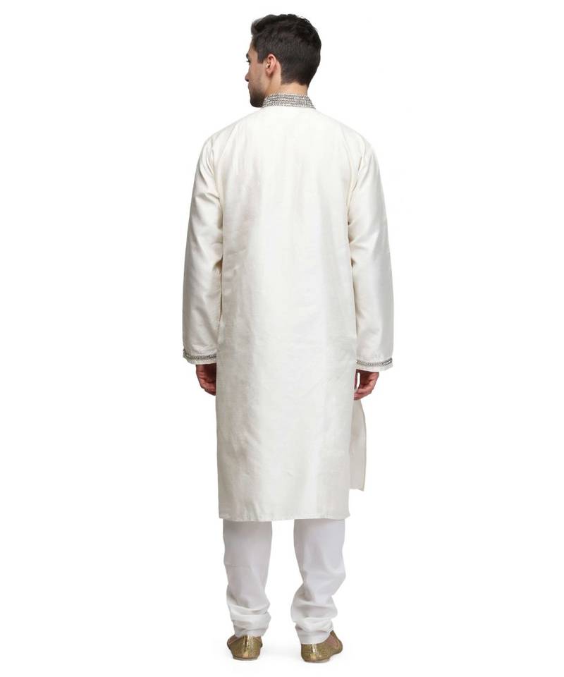 Off white raw silk kurta & pajama