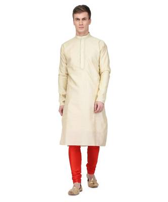 Creme raw silk kurta & pajama 1