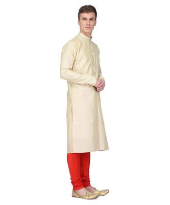 Creme raw silk kurta & pajama 4