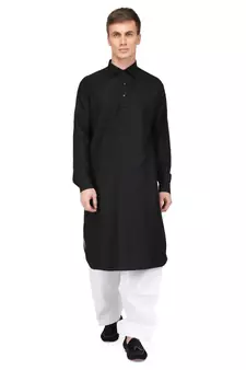 Black cotton kurta & pajama