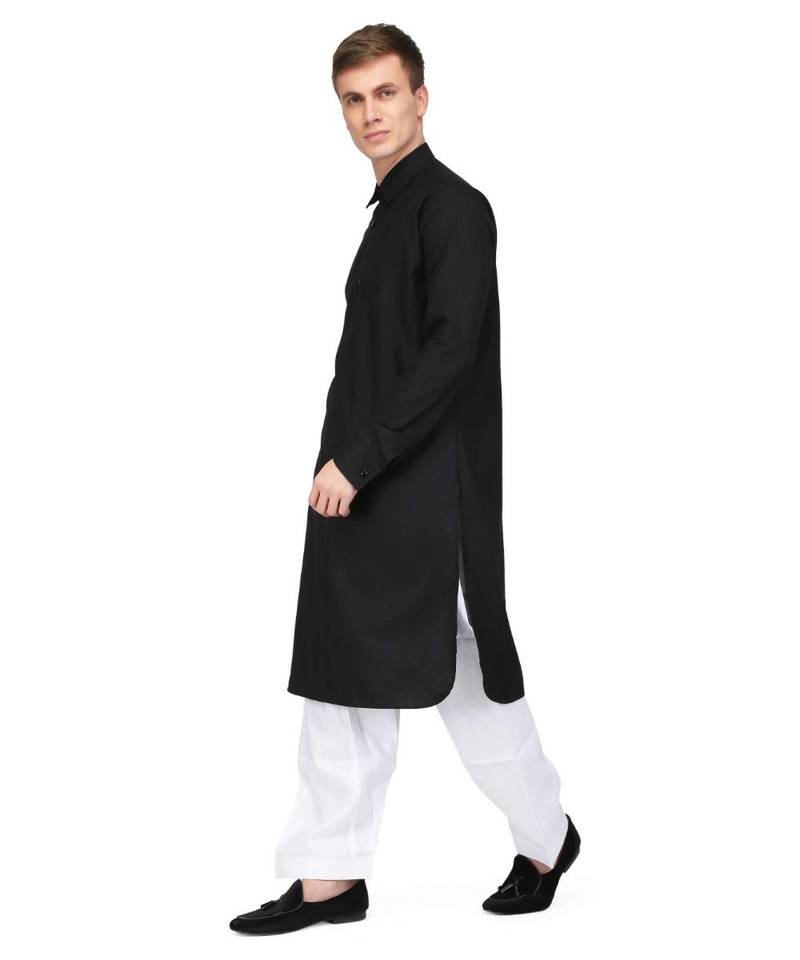 Black cotton kurta & pajama