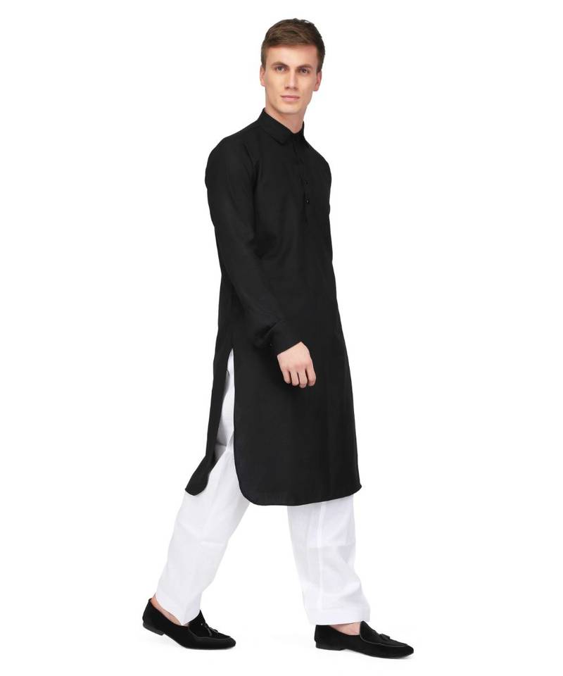 Black cotton kurta & pajama