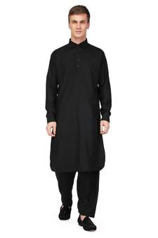 Black cotton kurta & pajama