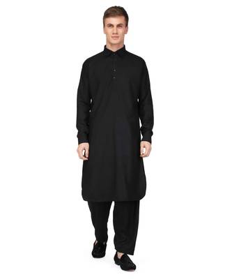 Black cotton kurta & pajama 1