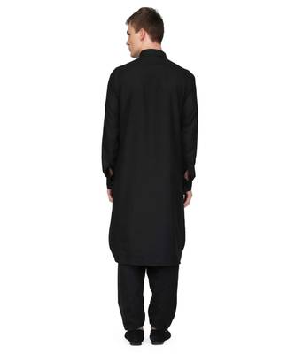 Black cotton kurta & pajama 4