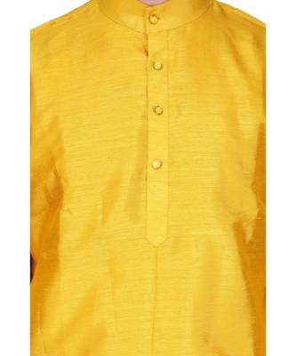 Yellow raw silk kurta & pajama 6