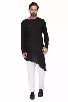 Black rayon kurta & pajama