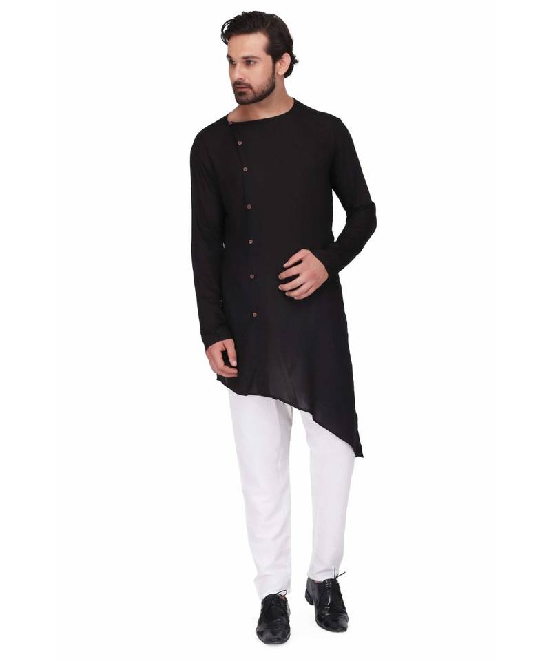 Black rayon kurta & pajama