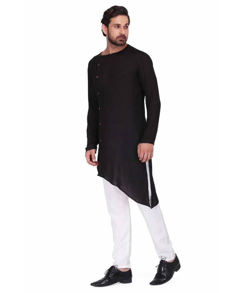 Black rayon kurta & pajama