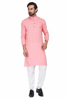 Pink rayon kurta & pajama