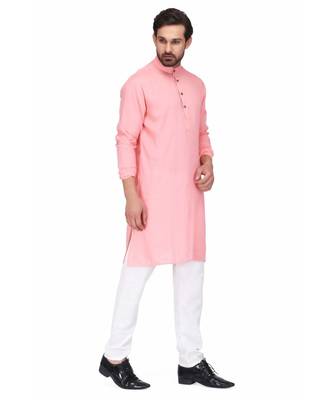 Pink rayon kurta & pajama 3