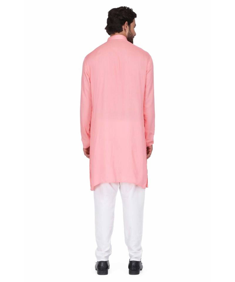 Pink rayon kurta & pajama