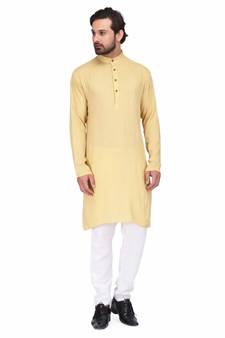 Yellow rayon kurta & pajama