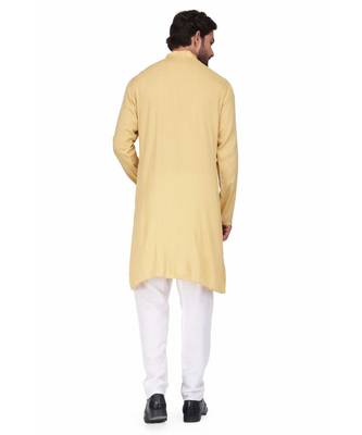 Yellow rayon kurta & pajama 5