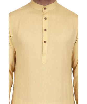 Yellow rayon kurta & pajama 6