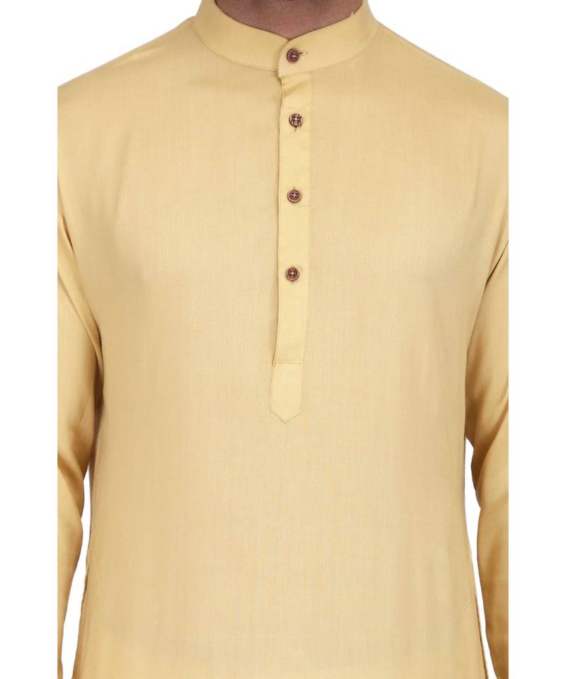 Yellow rayon kurta & pajama