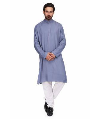 Blue rayon kurta & pajama 1