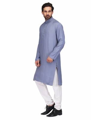 Blue rayon kurta & pajama 3