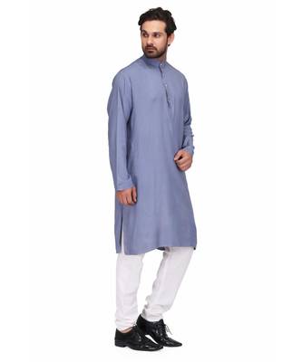 Blue rayon kurta & pajama 4