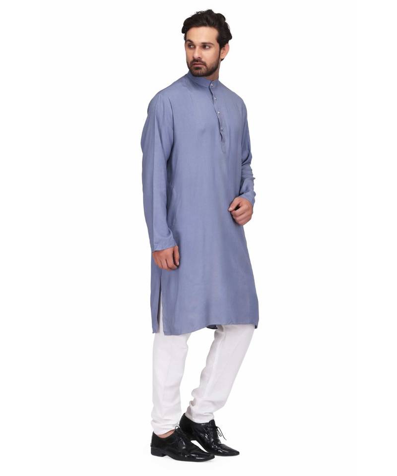 Blue rayon kurta & pajama