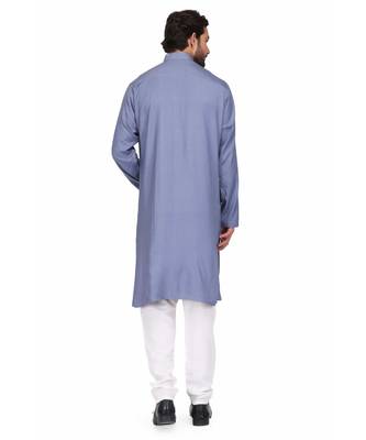 Blue rayon kurta & pajama 5