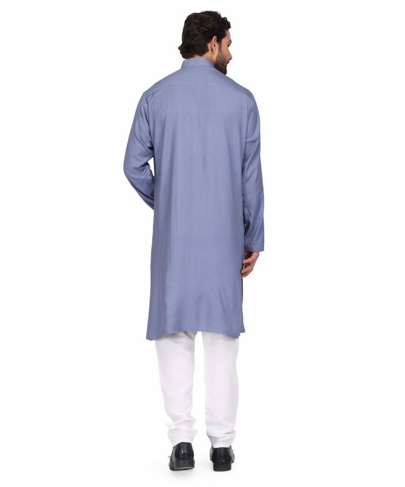 Blue rayon kurta & pajama