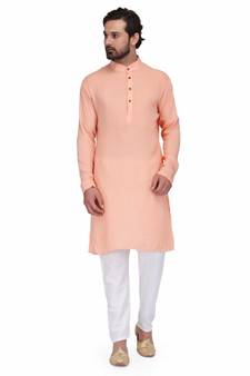 Peach rayon kurta & pajama