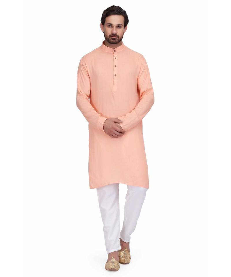 Peach rayon kurta & pajama