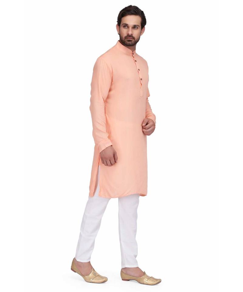 Peach rayon kurta & pajama