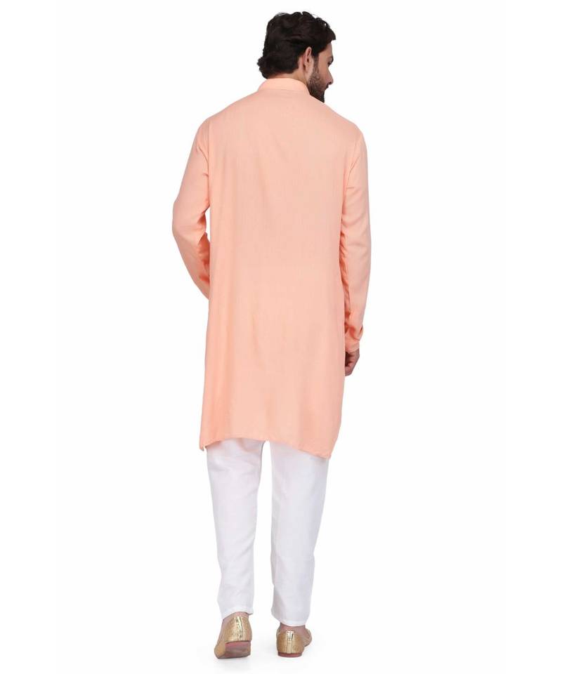 Peach rayon kurta & pajama