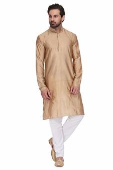 Gold raw silk kurta & pajama
