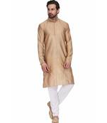 Gold raw silk kurta & pajama
