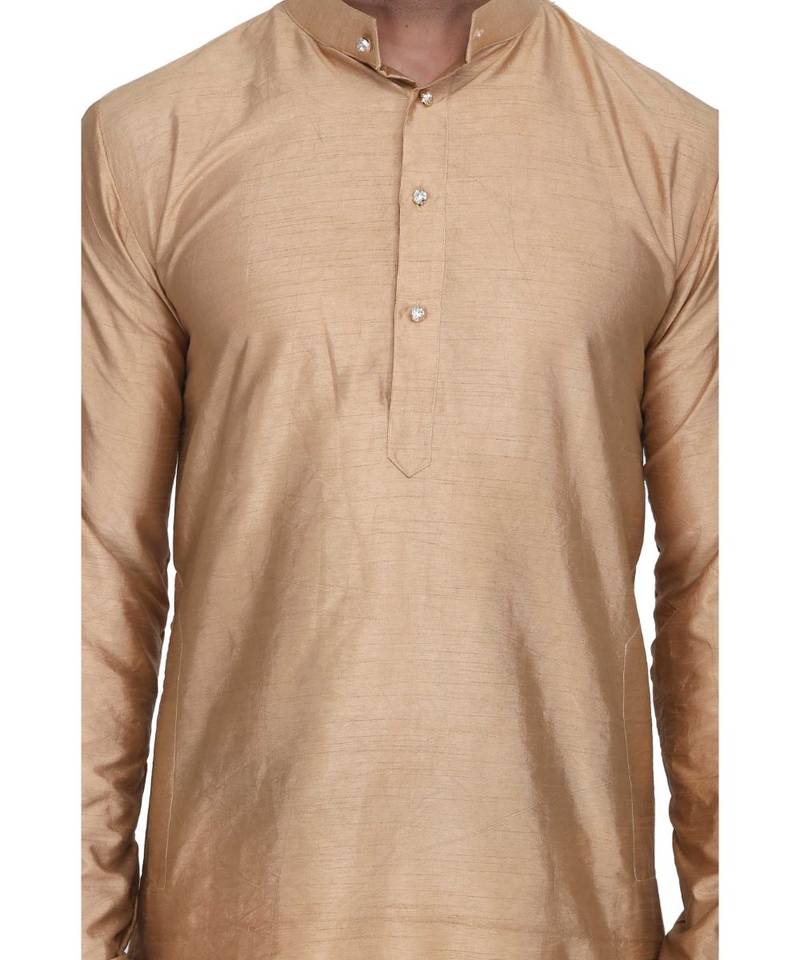 Gold raw silk kurta & pajama