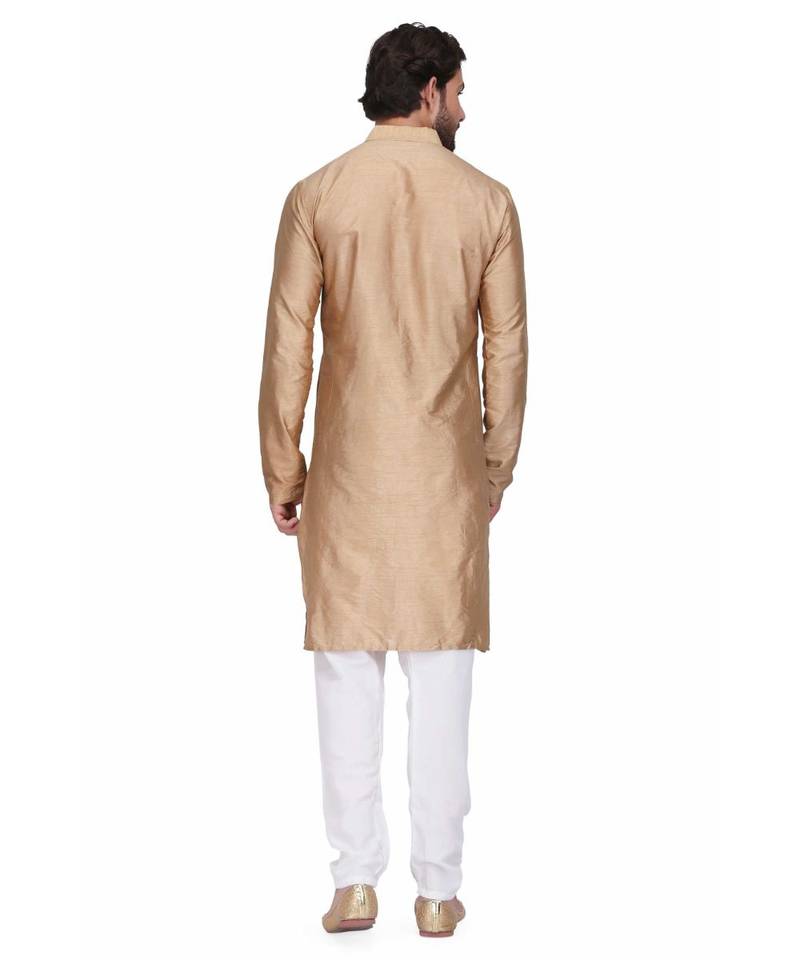 Gold raw silk kurta & pajama