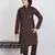 Kids Brown Cotton Blend Kurta Pajama Set For Boys
