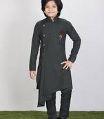 Kids Green Kurta Pant Set For Boys